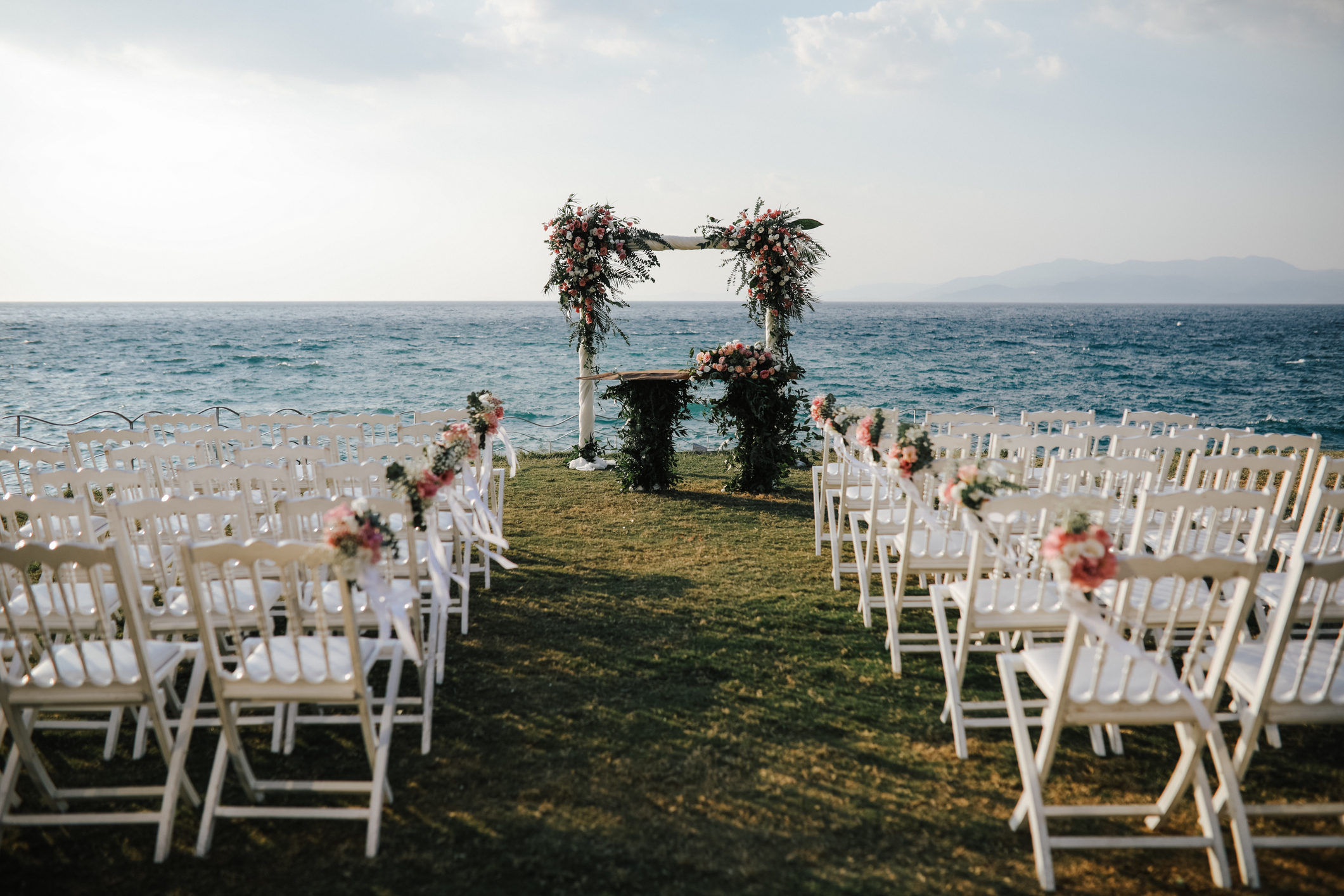 beautiful wedding arch on the beach