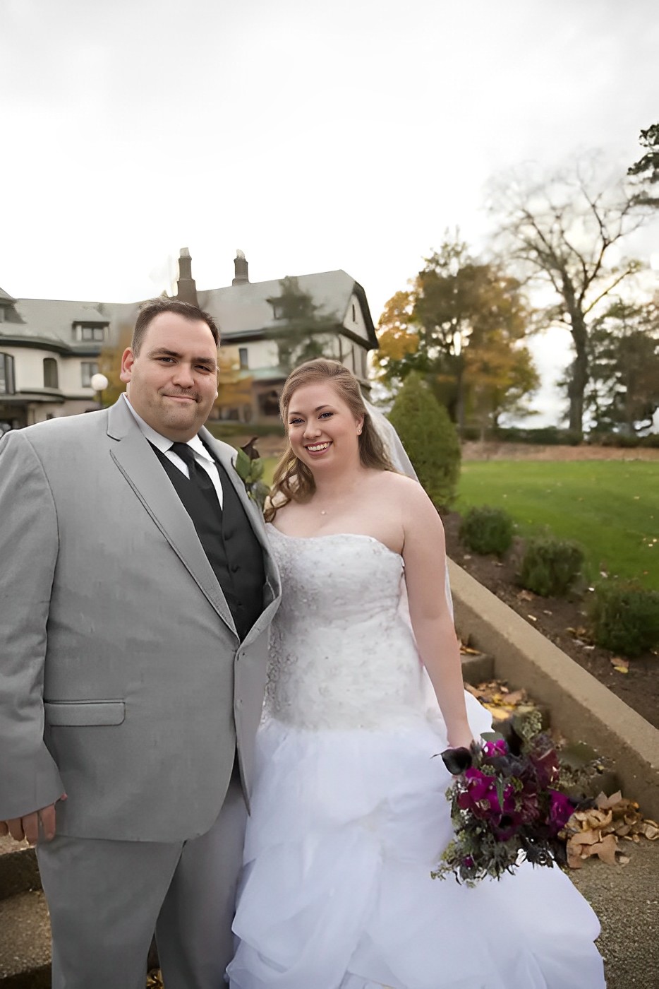 happy bride and groom