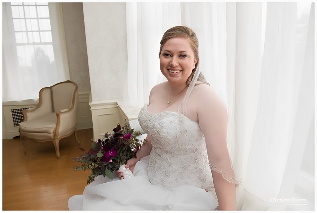 bride looking at the camera smiling