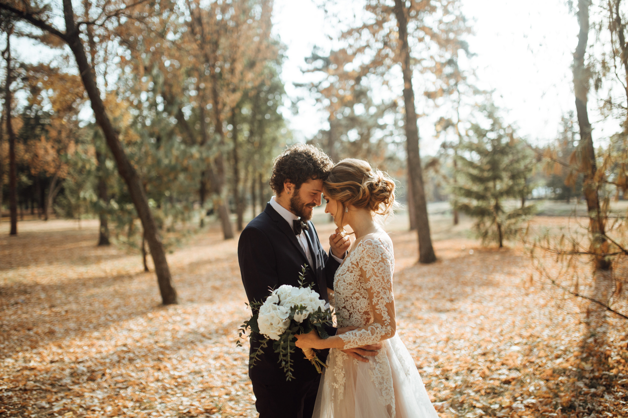 beautiful outdoor photo session with the groom and bride.