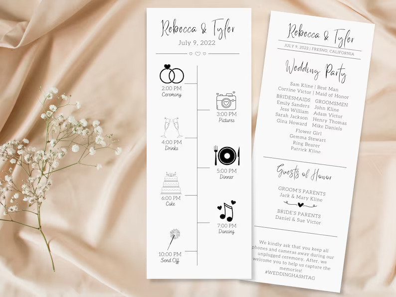 Wedding Timeline Program